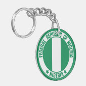 Nigeria Round Emblem Sleutelhanger (Voorkant Links)