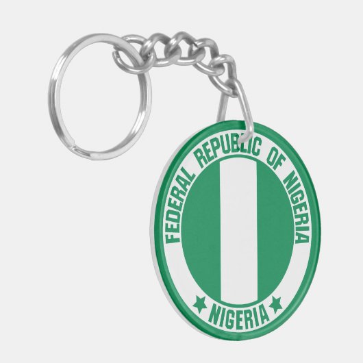 Nigeria Round Emblem Sleutelhanger (Voorkant Links)