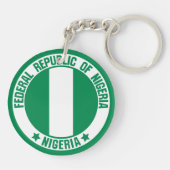 Nigeria Round Emblem Sleutelhanger (Achterkant)