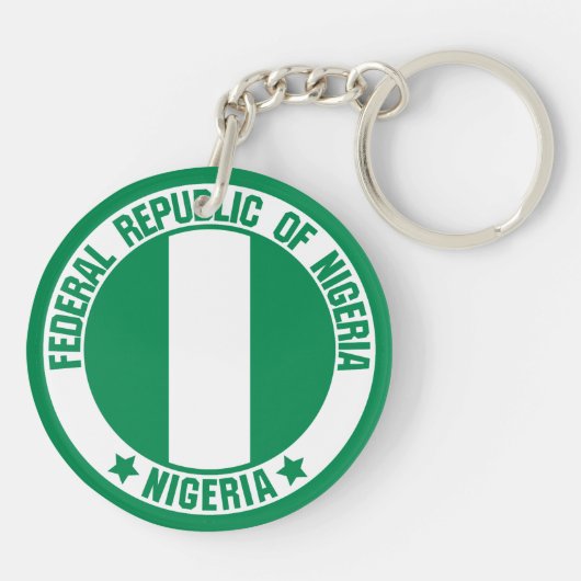Nigeria Round Emblem Sleutelhanger (Achterkant)
