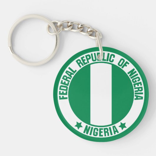 Nigeria Round Emblem Sleutelhanger (Voorkant)