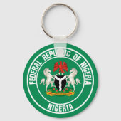 Nigeria Round Emblem Sleutelhanger (Voorkant)