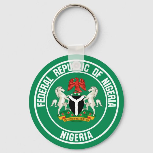 Nigeria Round Emblem Sleutelhanger (Voorkant)