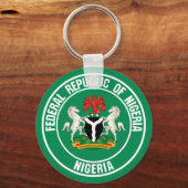 Nigeria Round Emblem Sleutelhanger (Voorkant)