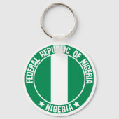 Nigeria Round Emblem Sleutelhanger (Voorkant)