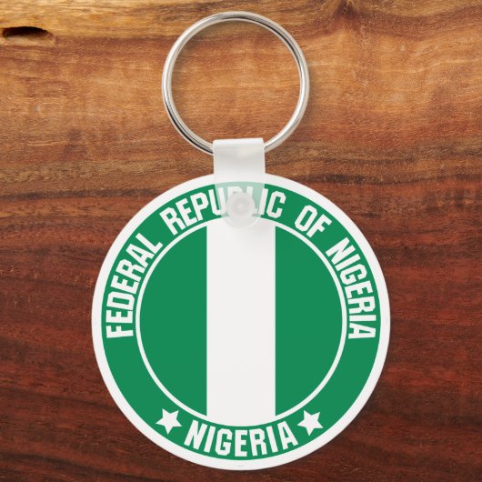 Nigeria Round Emblem Sleutelhanger (Voorkant)