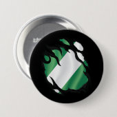 Nigeria Scheurde Vlag Ronde Button 7,6 Cm (Voorkant /achterkant)