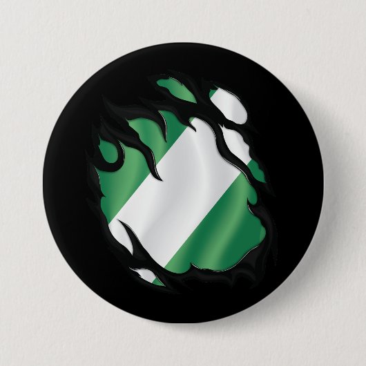 Nigeria Scheurde Vlag Ronde Button 7,6 Cm (Voorkant)