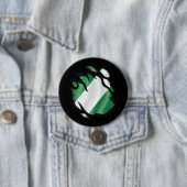 Nigeria Scheurde Vlag Ronde Button 7,6 Cm (In situ)