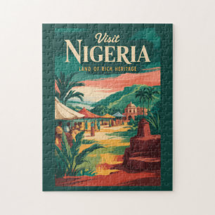 Nigeria Schilderachtige Illustratie Reis Kunst Vin Legpuzzel