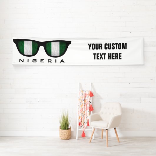 Nigeria sorteert aangepaste tekst en kleurenbanner spandoek (Insitu)