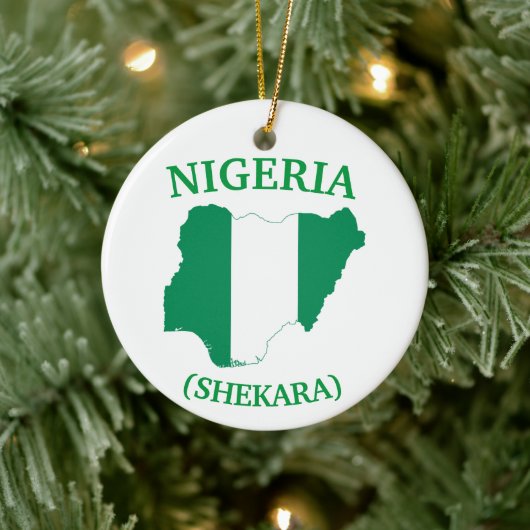 Nigeria trip kerstversiering keramisch ornament (Boom)