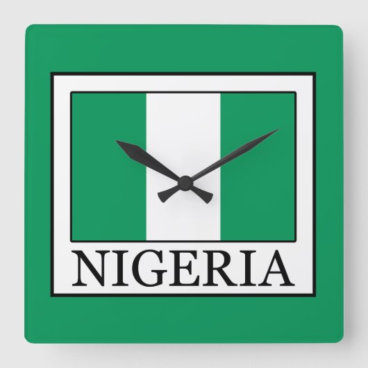 Nigeria Vierkante Klok (Voorkant)