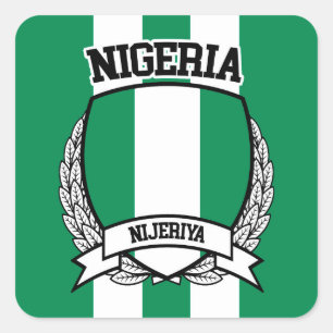 Nigeria Vierkante Sticker