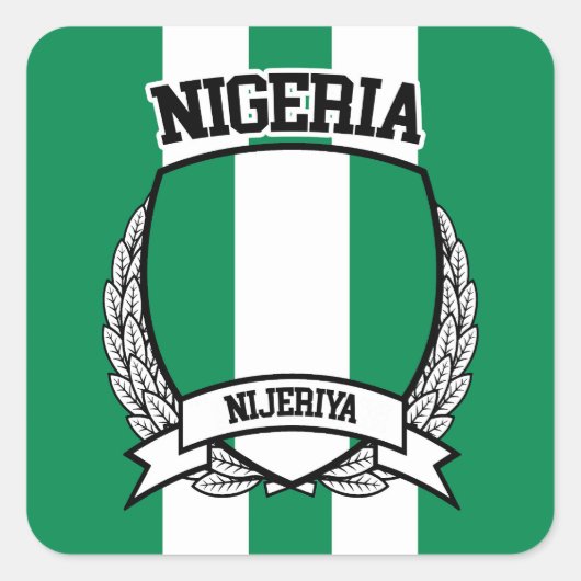 Nigeria Vierkante Sticker (Voorkant)