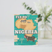 Nigeria vintage reisposter briefkaart (Staand voorkant)