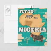 Nigeria vintage reisposter briefkaart (Voorkant / Achterkant)