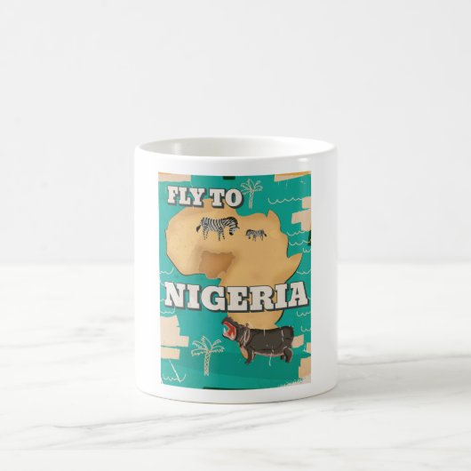 Nigeria vintage reisposter koffiemok (Center)