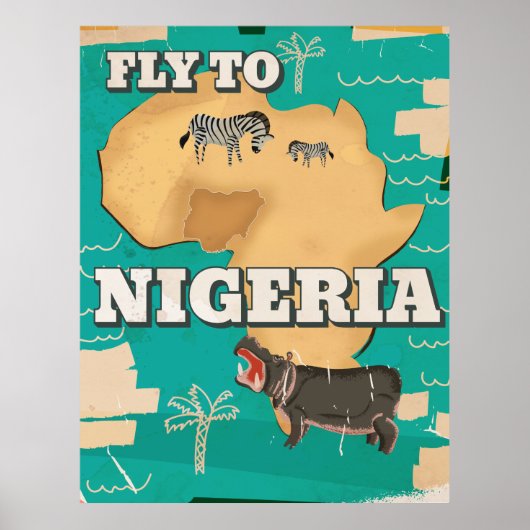 Nigeria vintage reisposter poster (Voorkant)