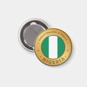 Nigeria Vlag Badge Magneet (Voorkant / Achterkant)