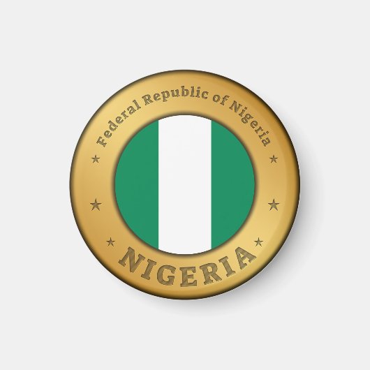 Nigeria Vlag Badge Magneet (Voorkant)