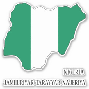 Nigeria Vlag Charmante Patriottische Kaart Sticker