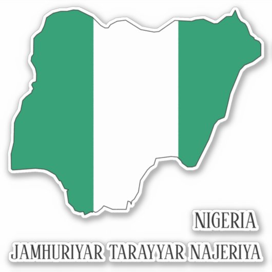Nigeria Vlag Charmante Patriottische Kaart Sticker (Voorkant)
