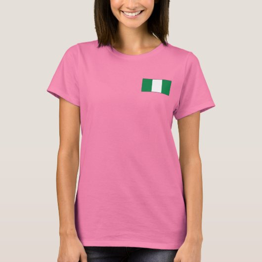 Nigeria Vlag en Kaart Dk T-Shirt (Voorkant)