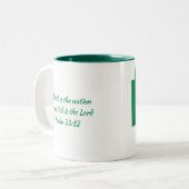 NIGERIA VLAG KAART Schrift Gepersonaliseerd WIT Tweekleurige Koffiemok (Voorkant links)