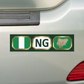Nigeria Vlag Landkaart Code Bumpersticker (Op auto)