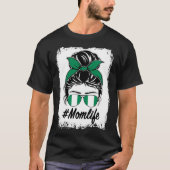 Nigeria Vlag Nigeriaans Moeder Messy Bun Moeder Le T-shirt (Voorkant)