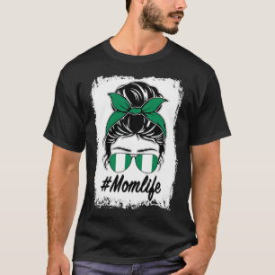 Nigeria Vlag Nigeriaans Moeder Messy Bun Moeder Le T-shirt