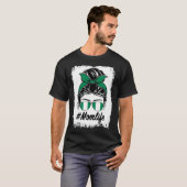 Nigeria Vlag Nigeriaans Moeder Messy Bun Moeder Le T-shirt (Voorkant volledig)