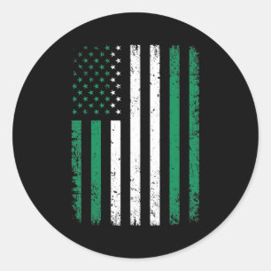 Nigeria Vlag op 4 juli Amerikaanse Nigeriaan Ronde Sticker