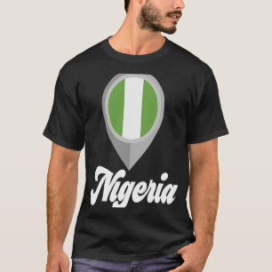 NIGERIA Vlag Pin I Love NIGERIA Reizen T-shirt