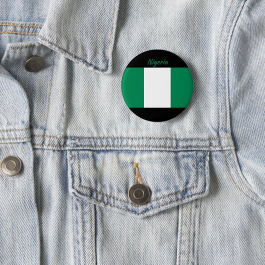 Nigeria Vlag Ronde Button (In situ)
