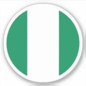 Nigeria Vlag Ronde Sticker (Voorkant)