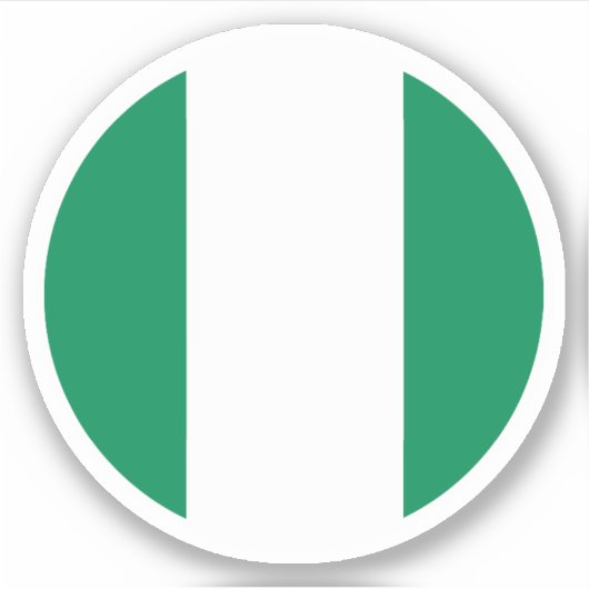 Nigeria Vlag Ronde Sticker (Voorkant)