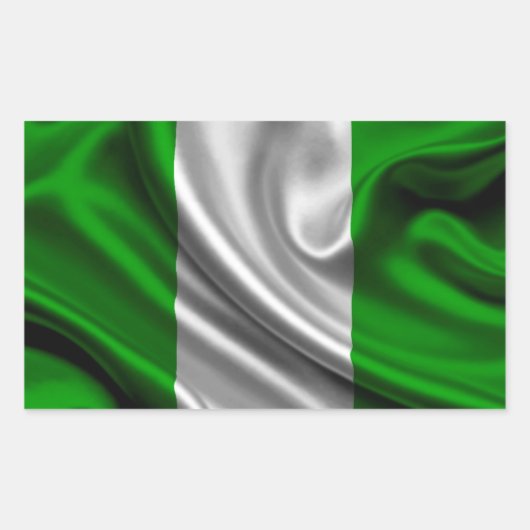 Nigeria vlag stof rechthoekige sticker (Voorkant)