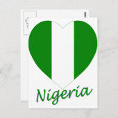 Nigeria Vlaggenhart Briefkaart (Voorkant / Achterkant)