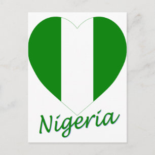 Nigeria Vlaggenhart Briefkaart