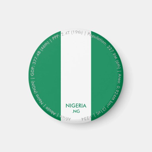 Nigeria Vlagmagneet Magneet (Voorkant)