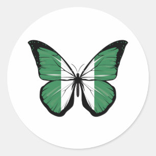 Nigeria Vlindervlag Ronde Sticker