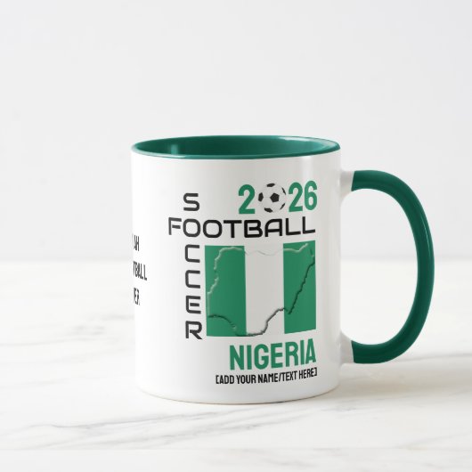NIGERIA Voetbal Football Custom 2026 ELK JAAR Mok (Rechts)