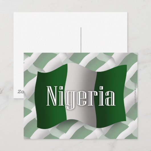Nigeria Waving Flag Briefkaart (Voorkant / Achterkant)