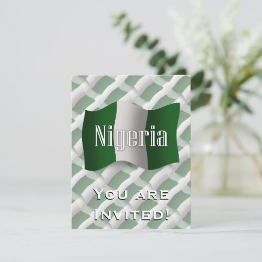 Nigeria Waving Flag Kaart (Staand voorkant)