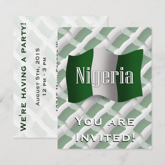 Nigeria Waving Flag Kaart (Voorkant / Achterkant)