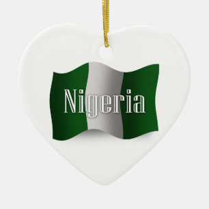 Nigeria Waving Flag Keramisch Ornament