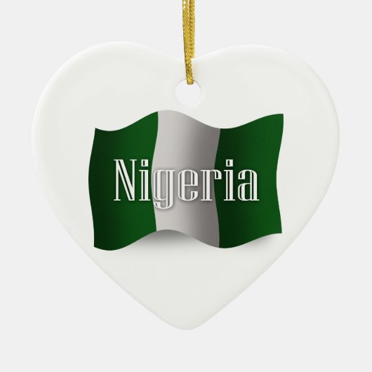 Nigeria Waving Flag Keramisch Ornament (Voorkant)