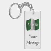 Nigeria Waving Flag Sleutelhanger (Voorkant Links)